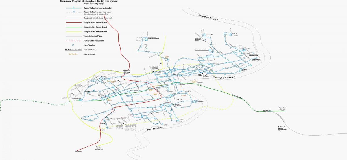 Shanghai trolley stations map