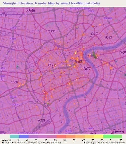 Shanghai elevation map