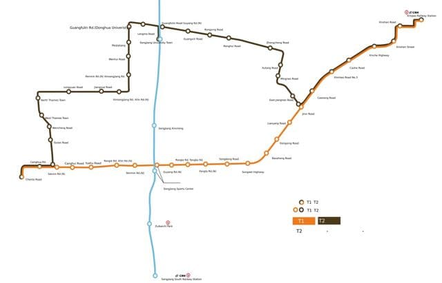 Shanghai tram stations map