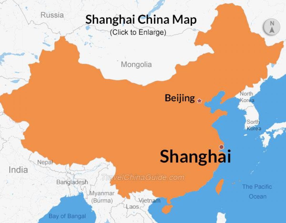 Shanghai on China map